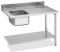 Zulauftisch Becken links Breite 1200 mm Grundboden und Aufkantung