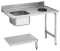 Zulauftisch Becken links mit Abfallloch B1200 mm und Grundboden