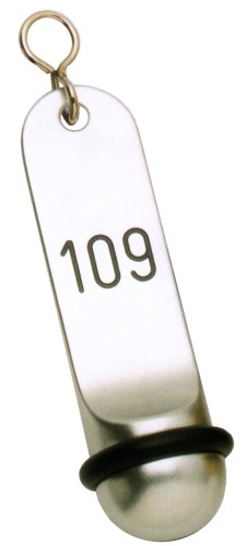 Hotelschlüsselanhänger klassische Form silber mit Gravur