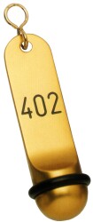 Hotelschlüsselanhänger klassische Form gold mit...