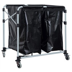 Wäschesammelwagen platzsparend klappbar 2 x 150L