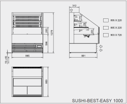 WiHA Sushiverkaufstheke SUSHI-BEST-EASY 1000 BLACK