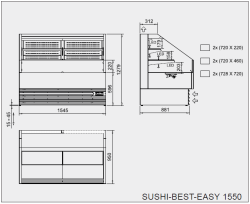 WiHA Sushiverkaufstheke SUSHI-BEST-EASY 1550 BLACK