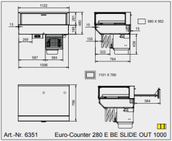 WiHA Kuchenverkaufstheke Euro-Counter 280 E BE SLIDE OUT 1000