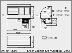 WiHA Kombivitrine Snack Counter 520 Kombi BE 2k+2 eckig