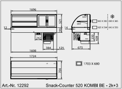 WiHA Kombivitrine Snack Counter 520 Kombi BE 2k+3 schräg