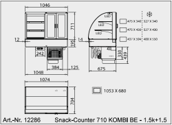 WiHA Kombivitrine Snack Counter 710 Kombi BE 1.5k+1.5 rund