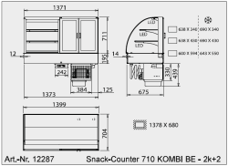 WiHA Kombivitrine Snack Counter 710 Kombi BE 2k+2 eckig