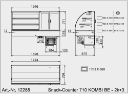 WiHA Kombivitrine Snack Counter 710 Kombi BE 2k+3 eckig