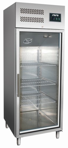 Edelstahl Kühlschrank mit Glastür 2/1 GN Modell GN 600 TNG