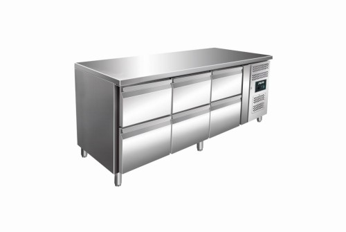Edelstahl Kühltisch 6 Schubladen Modell KYLJA 3160 TN