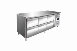 Edelstahl Kühltisch 6 Schubladen Modell KYLJA 3160 TN