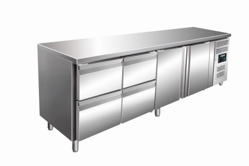 Edelstahl Kühltisch 2 Türen & 4 Schubladen KYLJA 4140 TN