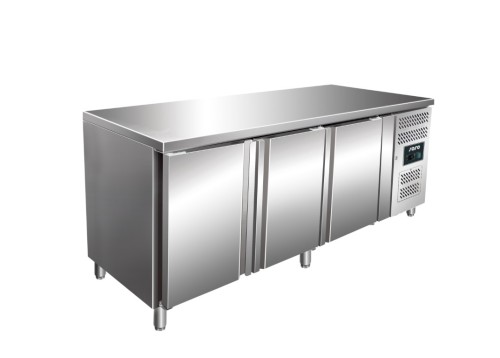 Edelstahl Tiefkühltisch 3-türig Modell HAJO 3100 BT