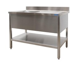 Edelstahl Spültisch mit 1 Becken links T 700 mm B...