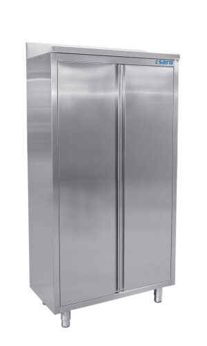 Edelstahl Hochschrank mit 3 Böden schräges Dach 600mm
