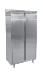 Edelstahl Hochschrank mit 3 Böden schräges Dach...