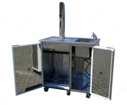 Mobile Edelstahl Bierbar BT 30 Spüle & Zapfsäule komplett