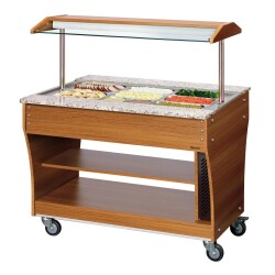 Buffetwagen Teakfarben - warm 3 x 1/1 GN Tiefe 150 mm