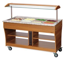 Buffetwagen Teakfarben - warm 4 x 1/1 GN Tiefe 150 mm