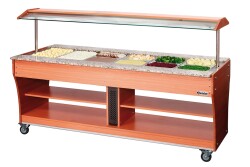 Buffetwagen Teakfarben - warm 6 x 1/1 GN Tiefe 150 mm