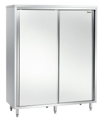 Edelstahl Hochschrank mit Schiebetüren B 1400 x T...