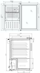 Kühlschrank schwarz Counter 68-Black