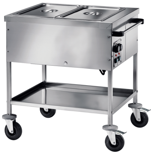 Bain Marie Wagen Mit 3 Becken GN1/1 Und Wärmeschrank