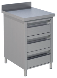 Schubladenschrank mit 3 Schubladen & Aufkantung B500...