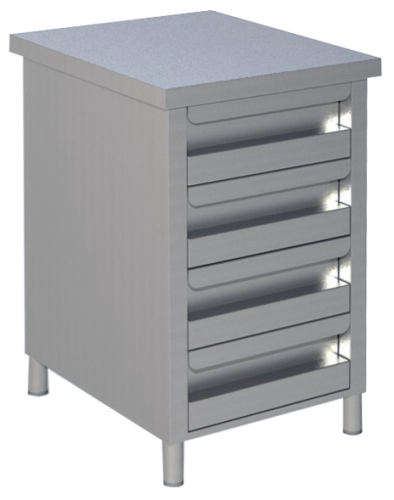 Schubladenschrank mit 4 Schubladen Breite 500 mm x Tiefe 600 mm
