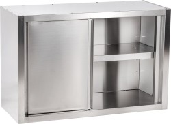 Wandhängeschrank aus Edelstahl Breite 1200 mm Tiefe 400 mm mit Schiebetüren