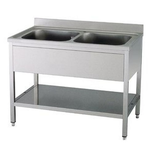 Spültisch 2 Becken mit Aufkantung B 120cm T 60cm