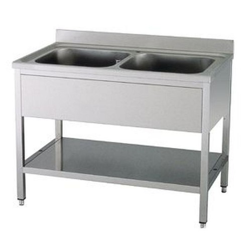 Spültisch 2 Becken mit Aufkantung B 120cm T 70cm