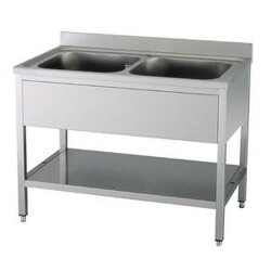 Spültisch 2 Becken mit Aufkantung B 120cm T 70cm