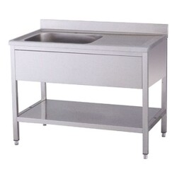 Spültisch 1 Becken links mit Aufkantung B 100cm T 60cm