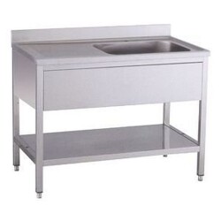 Spültisch 1 Becken rechts mit Aufkantung B 120cm T 60cm