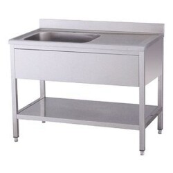 Spültisch 1 Becken links mit Aufkantung B 120cm T 60cm