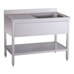 Spültisch 1 Becken rechts mit Aufkantung B 140cm T 70cm