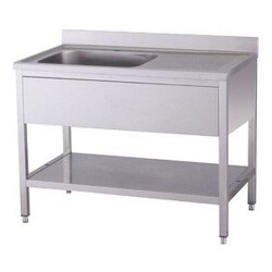 Spültisch 1 Becken links mit Aufkantung B 140cm T 70cm