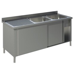 Spültisch mit Schiebetüren B 140cm T 70cm 2...
