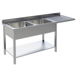 Spülcenter 2 Becken links Breite 160cm Tiefe 70 cm
