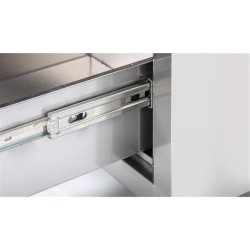 Arbeitsschrank mit Schiebetüren & Schubladenblock B1600 x T700 mm