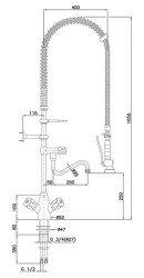 Zweigriffmischer 26L-1801B Mischbatterie mit Geschirrwaschbrause