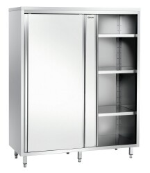 Edelstahl Hochschrank mit Schiebetüren B 1600 x T...