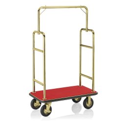 Gepäckwagen mit Garderobenstange goldfarben