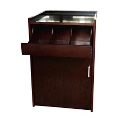 Besteckstation schwarz mit Tür und Schublade