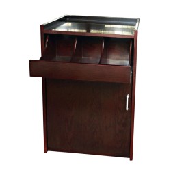Besteckstation schwarz mit Tür und Schublade