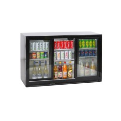 Barkühlschrank mit Glasschiebetüren schwarz KBS...
