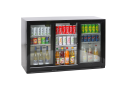 Barkühlschrank mit Glasschiebetüren schwarz KBS...