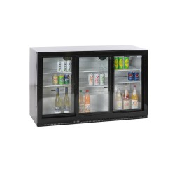 Barkühlschrank mit Glasschiebetüren schwarz KBS...